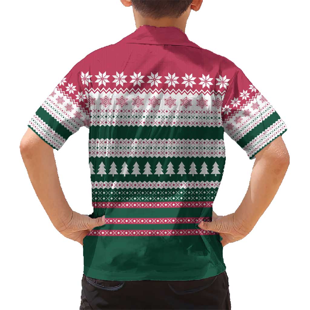 Christmas Cookies Bite Me Hawaiian Shirt with Gingerbread Man Candy Canes and Snowflake Tree - Wonder Print Shop