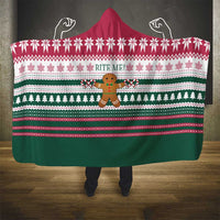 Christmas Cookies Bite Me Hooded Blanket with Gingerbread Man Candy Canes and Snowflake Tree - Wonder Print Shop