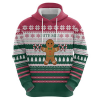 Christmas Cookies Bite Me Hoodie with Gingerbread Man Candy Canes and Snowflake Tree - Wonder Print Shop