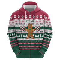 Christmas Cookies Bite Me Hoodie with Gingerbread Man Candy Canes and Snowflake Tree - Wonder Print Shop