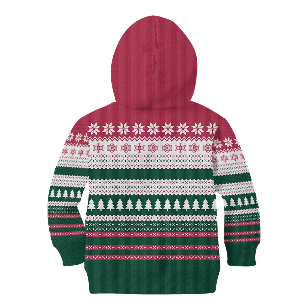 Christmas Cookies Bite Me Kid Hoodie with Gingerbread Man Candy Canes and Snowflake Tree - Wonder Print Shop