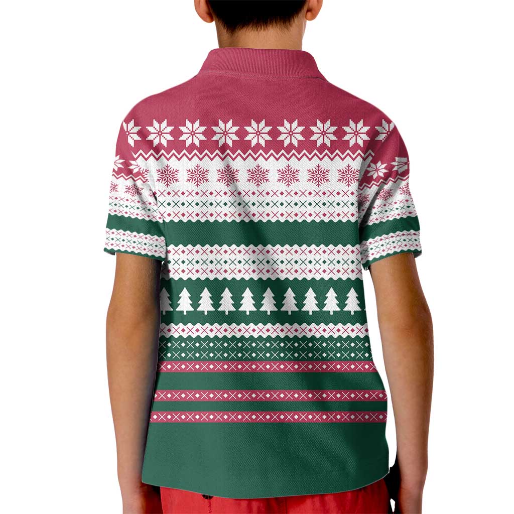 Christmas Cookies Bite Me Kid Polo Shirt with Gingerbread Man Candy Canes and Snowflake Tree - Wonder Print Shop
