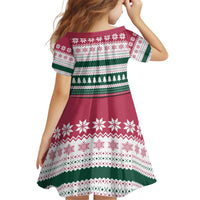 Christmas Cookies Bite Me Kid Short Sleeve Dress with Gingerbread Man Candy Canes and Snowflake Tree - Wonder Print Shop