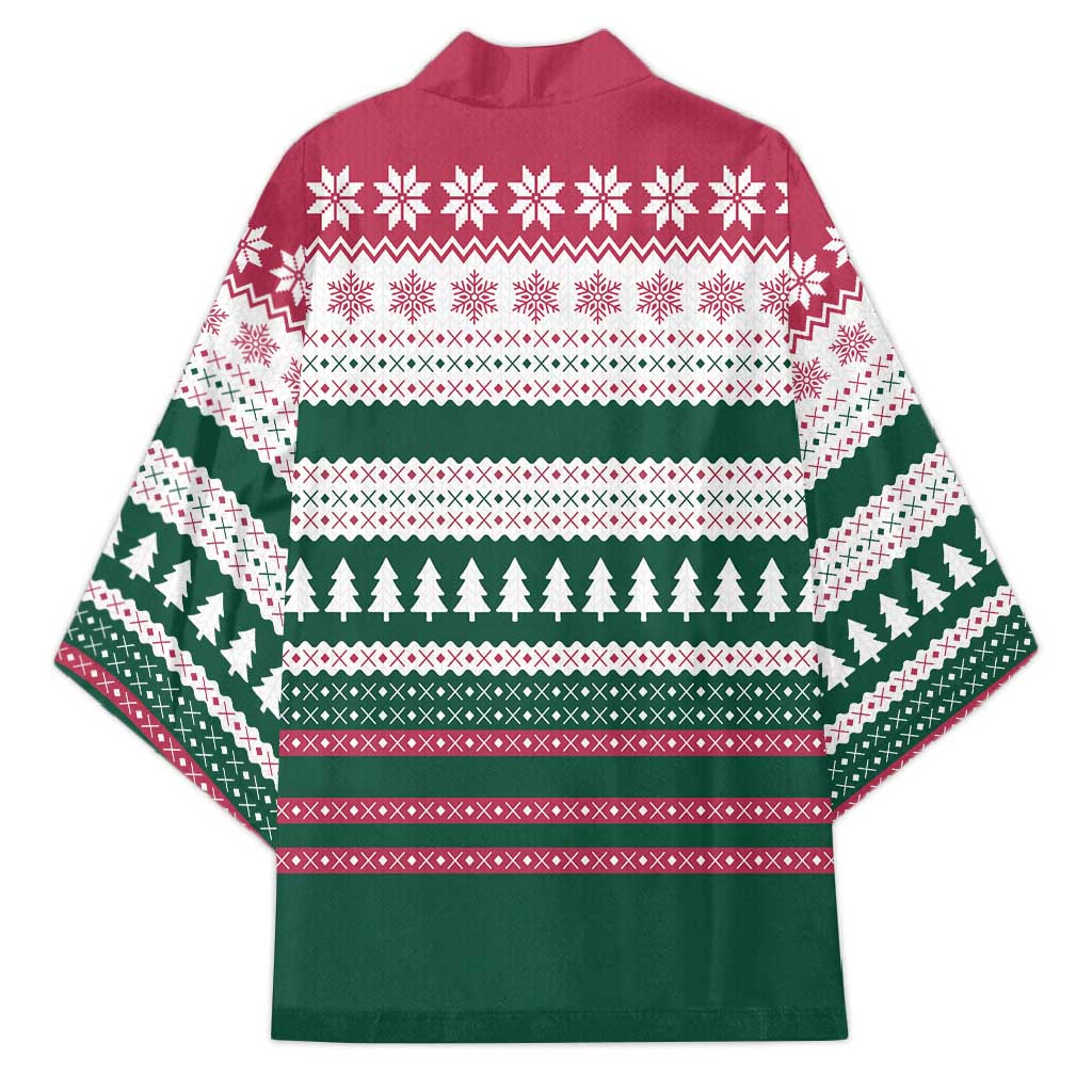 Christmas Cookies Bite Me Kimono with Gingerbread Man Candy Canes and Snowflake Tree - Wonder Print Shop