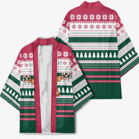 Christmas Cookies Bite Me Kimono with Gingerbread Man Candy Canes and Snowflake Tree - Wonder Print Shop