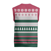 Christmas Cookies Bite Me Christmas Knitted V-Neck Vest with Gingerbread Man Candy Canes and Snowflake Tree - Wonder Print Shop