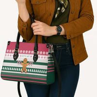 Christmas Cookies Bite Me Leather Bag with Gingerbread Man Candy Canes and Snowflake Tree - Wonder Print Shop