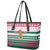 Christmas Cookies Bite Me Leather Tote Bag with Gingerbread Man Candy Canes and Snowflake Tree - Wonder Print Shop