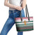 Christmas Cookies Bite Me Leather Tote Bag with Gingerbread Man Candy Canes and Snowflake Tree - Wonder Print Shop