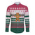 Christmas Cookies Bite Me Long Sleeve Button Shirt with Gingerbread Man Candy Canes and Snowflake Tree - Wonder Print Shop
