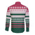 Christmas Cookies Bite Me Long Sleeve Button Shirt with Gingerbread Man Candy Canes and Snowflake Tree - Wonder Print Shop