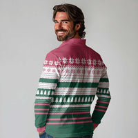 Christmas Cookies Bite Me Long Sleeve Polo Shirt with Gingerbread Man Candy Canes and Snowflake Tree - Wonder Print Shop