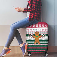 Christmas Cookies Bite Me Luggage Cover with Gingerbread Man Candy Canes and Snowflake Tree - Wonder Print Shop