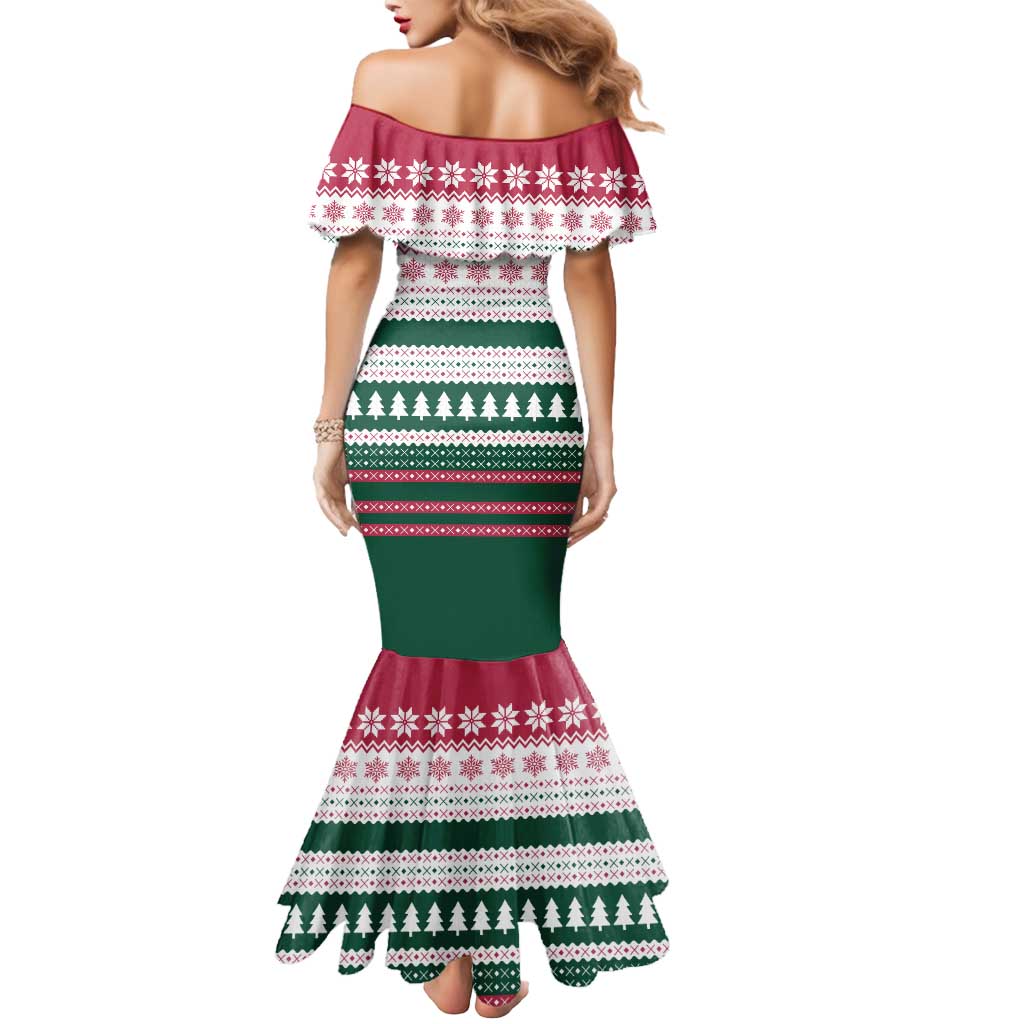 Christmas Cookies Bite Me Mermaid Dress with Gingerbread Man Candy Canes and Snowflake Tree - Wonder Print Shop