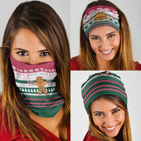 Christmas Cookies Bite Me Neck Gaiter with Gingerbread Man Candy Canes and Snowflake Tree - Wonder Print Shop