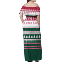 Christmas Cookies Bite Me Off Shoulder Maxi Dress with Gingerbread Man Candy Canes and Snowflake Tree - Wonder Print Shop