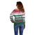Christmas Cookies Bite Me Off Shoulder Sweater with Gingerbread Man Candy Canes and Snowflake Tree - Wonder Print Shop