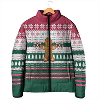 Christmas Cookies Bite Me Padded Jacket with Gingerbread Man Candy Canes and Snowflake Tree - Wonder Print Shop