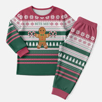 Christmas Cookies Bite Me Christmas Pajama Set with Gingerbread Man Candy Canes and Snowflake Tree - Wonder Print Shop