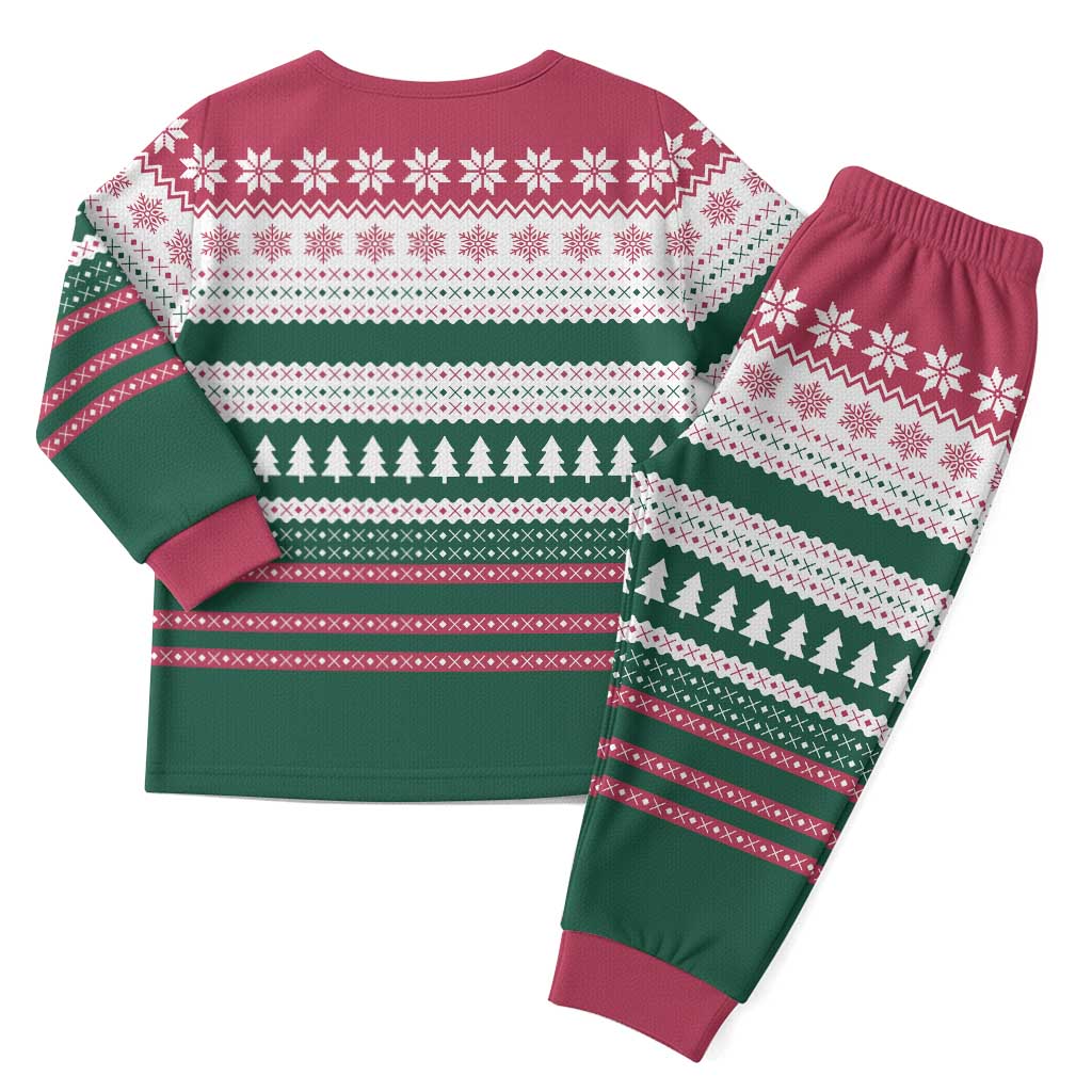 Christmas Cookies Bite Me Christmas Pajama Set with Gingerbread Man Candy Canes and Snowflake Tree - Wonder Print Shop