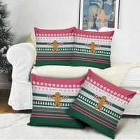 Christmas Cookies Bite Me Pillow Cover with Gingerbread Man Candy Canes and Snowflake Tree - Wonder Print Shop