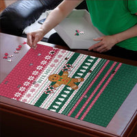 Christmas Cookies Bite Me Puzzle with Gingerbread Man Candy Canes and Snowflake Tree - Wonder Print Shop