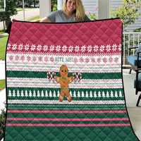 Christmas Cookies Bite Me Quilt with Gingerbread Man Candy Canes and Snowflake Tree - Wonder Print Shop
