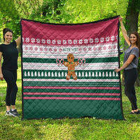 Christmas Cookies Bite Me Quilt with Gingerbread Man Candy Canes and Snowflake Tree - Wonder Print Shop