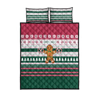 Christmas Cookies Bite Me Quilt Bed Set with Gingerbread Man Candy Canes and Snowflake Tree - Wonder Print Shop