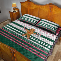 Christmas Cookies Bite Me Quilt Bed Set with Gingerbread Man Candy Canes and Snowflake Tree - Wonder Print Shop