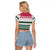 Christmas Cookies Bite Me Raglan Cropped T Shirt with Gingerbread Man Candy Canes and Snowflake Tree - Wonder Print Shop
