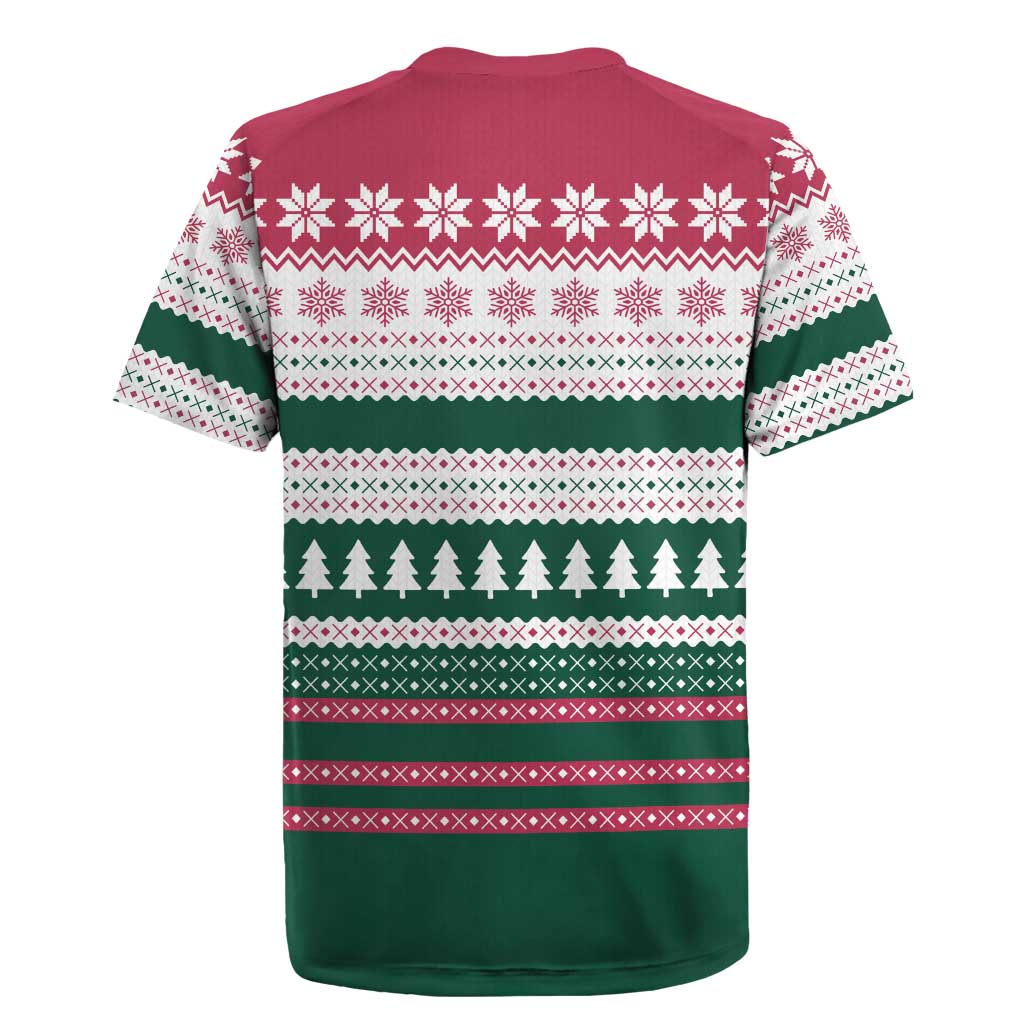 Christmas Cookies Bite Me Rugby Jersey with Gingerbread Man Candy Canes and Snowflake Tree - Wonder Print Shop