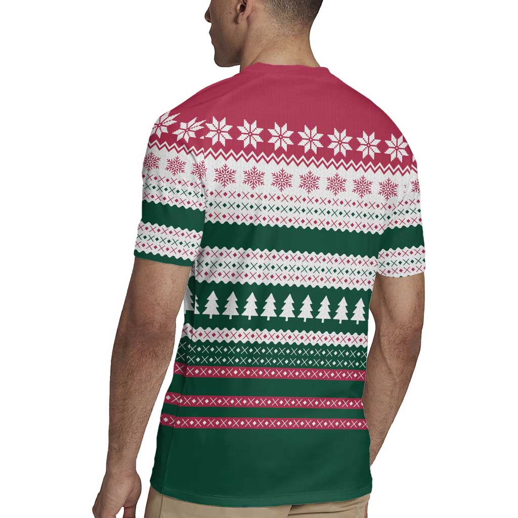 Christmas Cookies Bite Me Rugby Jersey with Gingerbread Man Candy Canes and Snowflake Tree - Wonder Print Shop