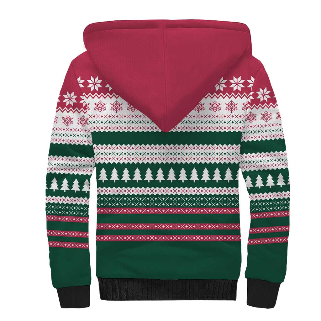 Christmas Cookies Bite Me Sherpa Hoodie with Gingerbread Man Candy Canes and Snowflake Tree - Wonder Print Shop