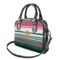 Christmas Cookies Bite Me Shoulder Handbag with Gingerbread Man Candy Canes and Snowflake Tree - Wonder Print Shop