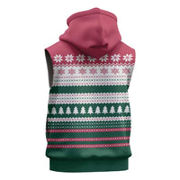Christmas Cookies Bite Me Sleeveless Hoodie with Gingerbread Man Candy Canes and Snowflake Tree - Wonder Print Shop