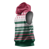 Christmas Cookies Bite Me Sleeveless Hoodie with Gingerbread Man Candy Canes and Snowflake Tree - Wonder Print Shop