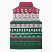 Christmas Cookies Bite Me Sleeveless Puffer Jacket with Gingerbread Man Candy Canes and Snowflake Tree - Wonder Print Shop