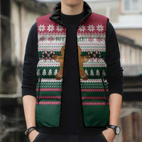 Christmas Cookies Bite Me Sleeveless Puffer Jacket with Gingerbread Man Candy Canes and Snowflake Tree - Wonder Print Shop