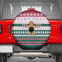 Christmas Cookies Bite Me Spare Tire Cover with Gingerbread Man Candy Canes and Snowflake Tree - Wonder Print Shop