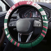 Christmas Cookies Bite Me Steering Wheel Cover with Gingerbread Man Candy Canes and Snowflake Tree - Wonder Print Shop