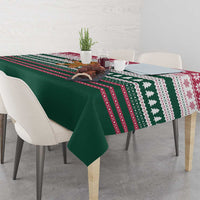 Christmas Cookies Bite Me Tablecloth with Gingerbread Man Candy Canes and Snowflake Tree - Wonder Print Shop