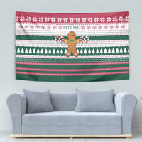 Christmas Cookies Bite Me Tapestry with Gingerbread Man Candy Canes and Snowflake Tree - Wonder Print Shop