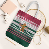 Christmas Cookies Bite Me Tote Bag with Gingerbread Man Candy Canes and Snowflake Tree - Wonder Print Shop