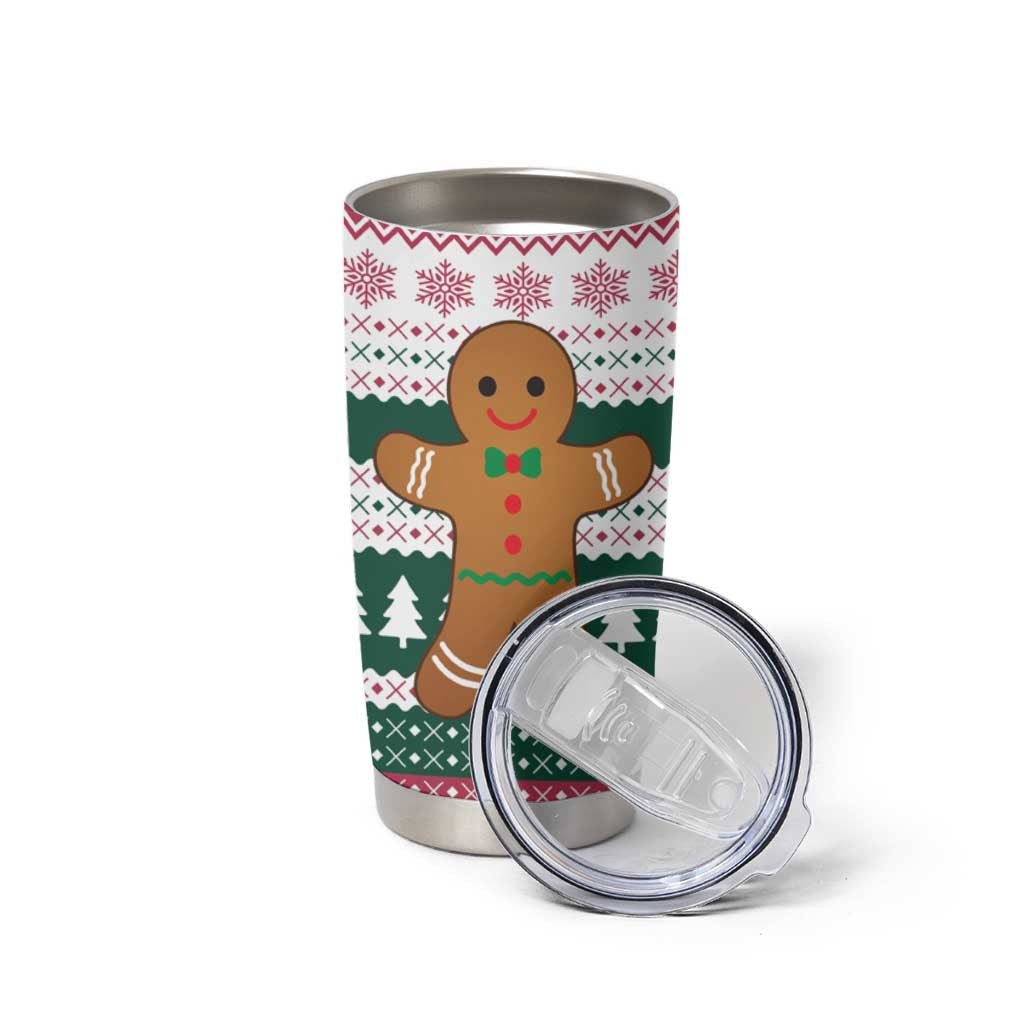 Christmas Cookies Bite Me Tumbler Cup with Gingerbread Man Candy Canes and Snowflake Tree - Wonder Print Shop