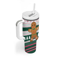 Christmas Cookies Bite Me Tumbler With Handle with Gingerbread Man Candy Canes and Snowflake Tree - Wonder Print Shop