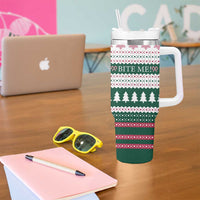 Christmas Cookies Bite Me Tumbler With Handle with Gingerbread Man Candy Canes and Snowflake Tree - Wonder Print Shop