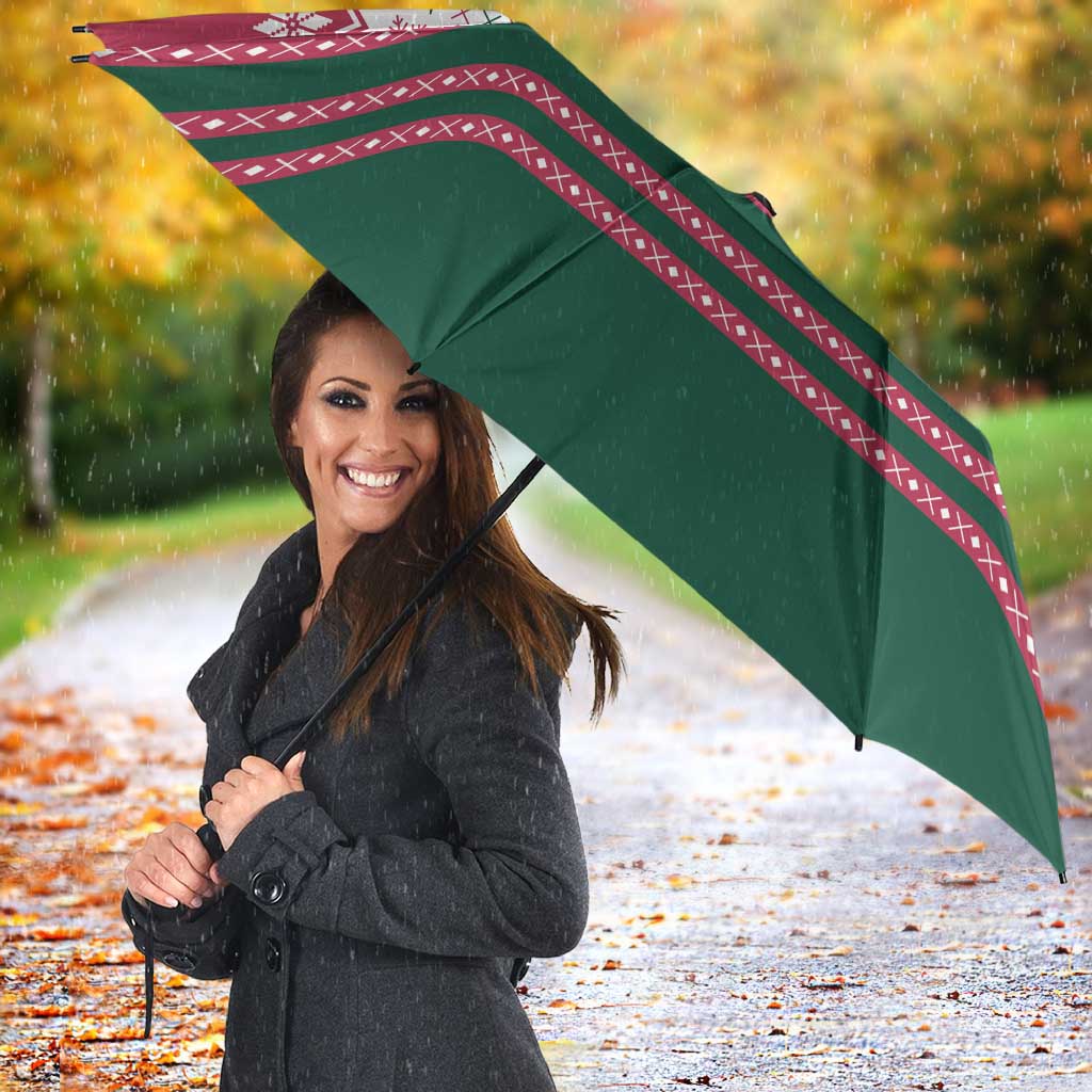 Christmas Cookies Bite Me Umbrella with Gingerbread Man Candy Canes and Snowflake Tree - Wonder Print Shop