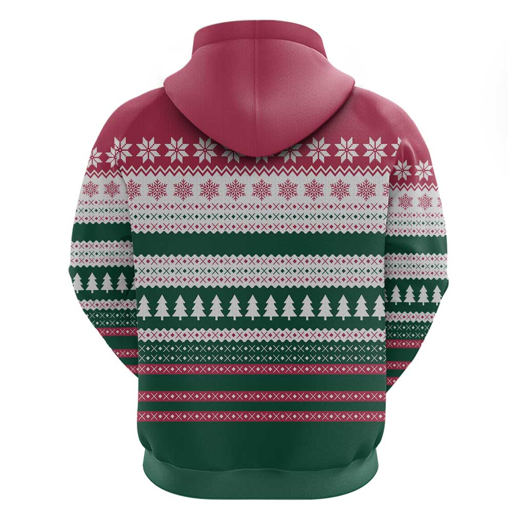 Christmas Cookies Bite Me Zip Hoodie with Gingerbread Man Candy Canes and Snowflake Tree - Wonder Print Shop