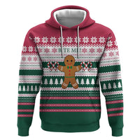 Christmas Cookies Bite Me Zip Hoodie with Gingerbread Man Candy Canes and Snowflake Tree - Wonder Print Shop
